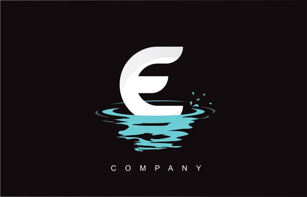 Letter Logo Design Water Splash Ripples Drops Reflection — Wektor stockowy