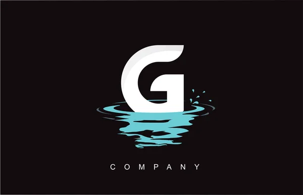 Letter Logo Design Water Splash Ripples Drops Reflection — Stock vektor