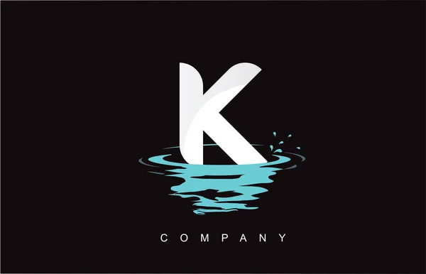 Letter Logo Design Water Splash Ripples Drops Reflection — Stock vektor