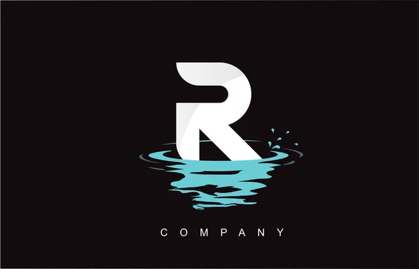 Letter Logo Design Water Splash Ripples Drops Reflection — Stock vektor