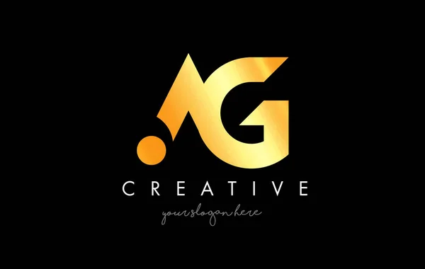 Golden Gold Letter Logo Design Creative Modern Trendy Typography — Stock vektor