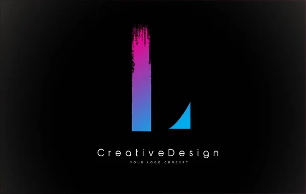 Дизайн Логотипа Креативным Розовым Фиолетовым Мазком Кисти — стоковый вектор