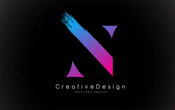 Дизайн Логотипу Креативним Рожевим Фіолетовим Пензлем — стоковий вектор