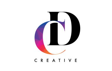 CD Harf Tasarımı Yaratıcı Kesim ve Renkli Gökkuşağı Dokusuyla