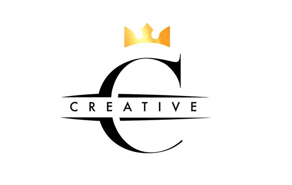 Letter Logo Creative Crown Design Icon Golden Colors Vector — Διανυσματικό Αρχείο