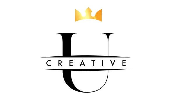 Letter Logo Creative Crown Design Icon Golden Colors Vector — Stock Vector