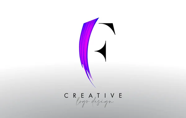 Brosse Lettre Logo Design Avec Créatif Artistique Coup Pinceau Look — Image vectorielle