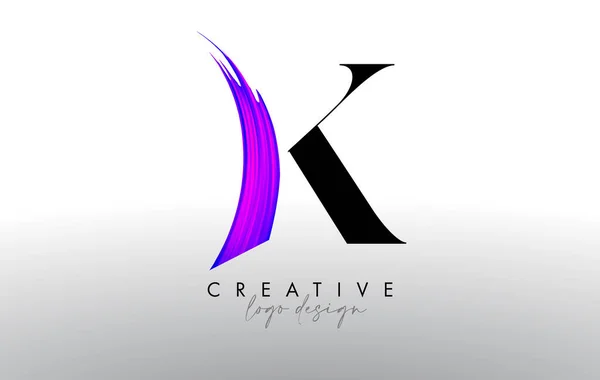 Brush Letter Logo Σχεδιασμός Δημιουργική Καλλιτεχνική Ζωγραφική Πινέλο Stroke Και — Διανυσματικό Αρχείο