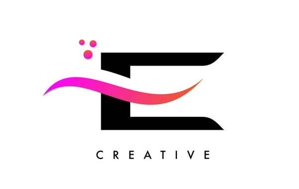 Letter Logo Design Elegant Creative Swoosh Dots Vector — 스톡 벡터