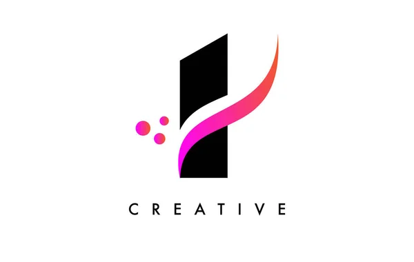 Lettre Logo Design Avec Swoosh Créatif Élégant Vecteur Points — Image vectorielle