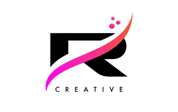 Carta Logo Design Com Elegante Criativa Swoosh Dots Vector —  Vetores de Stock