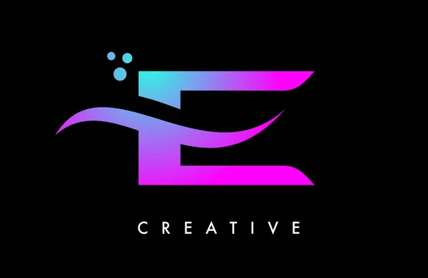 Фиолетово Голубая Буква Дизайн Вектором Elegant Creative Swoosh Точек — стоковый вектор