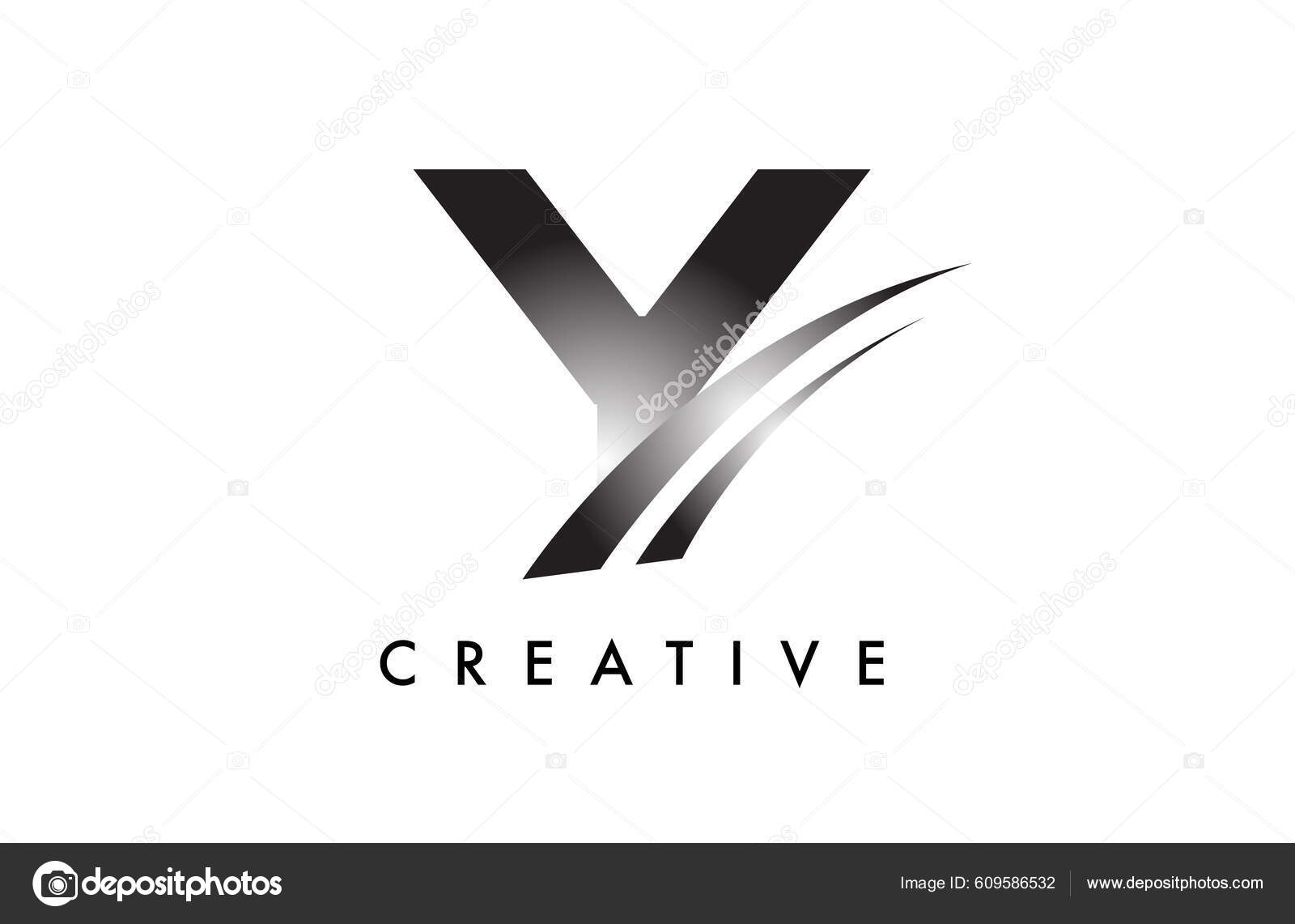 字母Y标志设计矢量与曲线Swoosh线条和创意外观图库矢量图©twindesigner 609586532