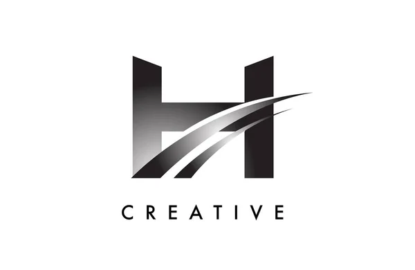 Lettre Vecteur Conception Logo Avec Lignes Swoosh Courbes Look Créatif — Image vectorielle