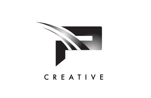Letter Logo Design Vector Curved Swoosh Lines Creative Look — стоковий вектор