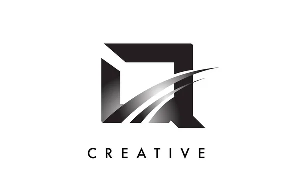 Carta Logo Design Vector Com Linhas Swoosh Curvas Olhar Criativo — Vetor de Stock