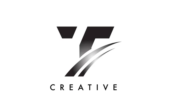 Letter Logo Design Vector Curved Swoosh Lines Creative Look — Stock Vector