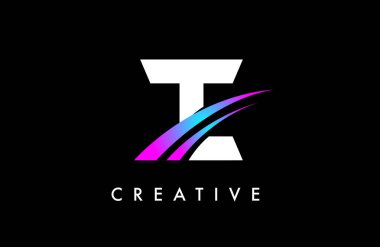 I. Logo Tasarım Vektörü Mor Mor Şok Çizgileri ve Yaratıcı Görünümü