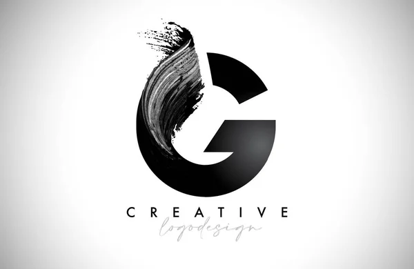 Γράμμα Logo Πινέλο Stroke Καλλιτεχνική Ζωγραφική Ακουαρέλα Πινέλο Εικονίδιο Διάνυσμα — Διανυσματικό Αρχείο