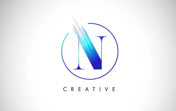 Brosse Lettre Avc Logo Design Logo Peinture Bleue Lettres Icône — Image vectorielle