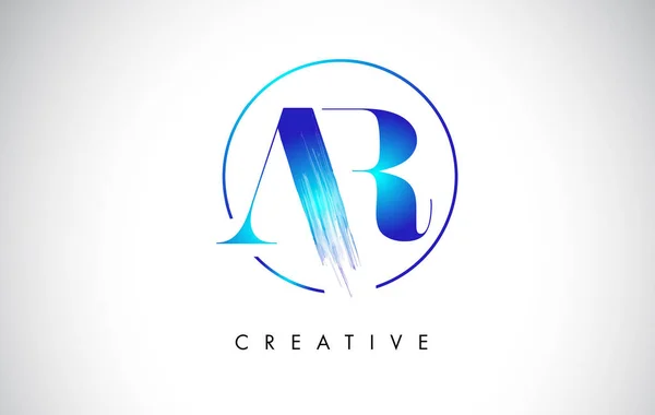 Brush Stroke Letter Дизайн Логотипу Піктограма Логотипу Синьої Фарби — стоковий вектор
