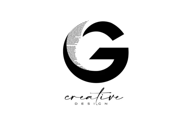 Letter Logo Design Met Creatieve Letter Gemaakt Van Zwart Tekstlettertype — Stockvector