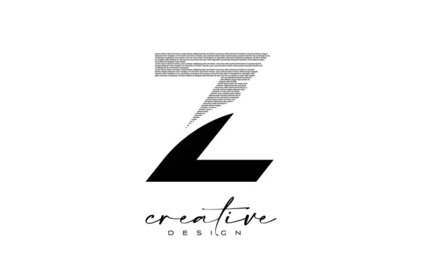 List Logo Design Creative Letter Made Black Font Tekstowa Czcionka — Wektor stockowy