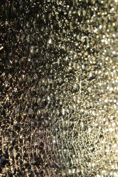 Διαφανές Γυαλί Γκρο Πλαν Επιφάνεια Διαθλαστικό Φως Άνεος Ανώμαλος Ημι — Φωτογραφία Αρχείου