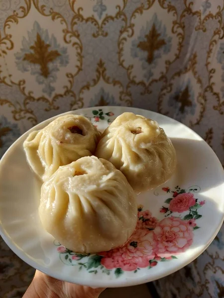 Bereide Traditionele Aziatische Keuken Eten Met Gehakt Vlees Deeg — Stockfoto