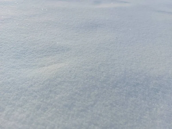 White Snow Full Frame Hintergrund Nahaufnahme Glühende Schneeflocken Auf Schneewehen — Stockfoto