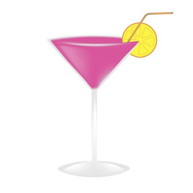 Limon vektör illüstrasyonlu kokteyl 