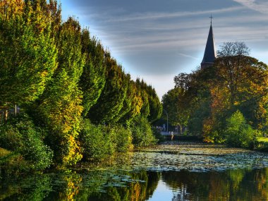 Westphalia 'da bir şatoda sonbahar zamanı