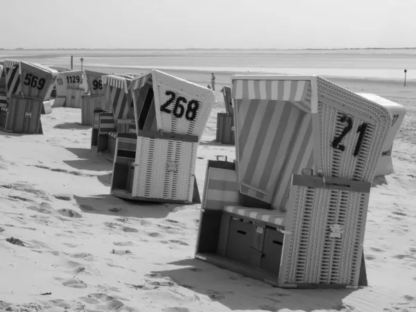 Pláž Langeoog Německu — Stock fotografie