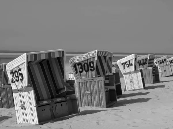 Langeoog Strand Tyskland - Stock-foto