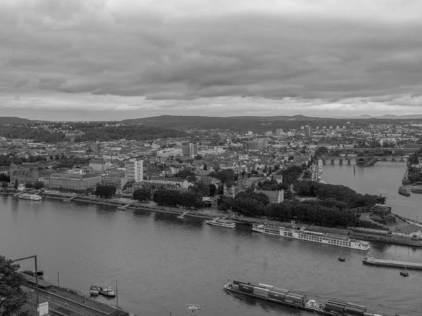 Πόλη Koblenz Στον Ποταμό Ρινόκερο — Φωτογραφία Αρχείου