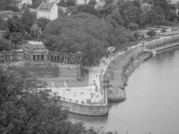 Stad Koblenz Aan Rivier Rhine — Stockfoto