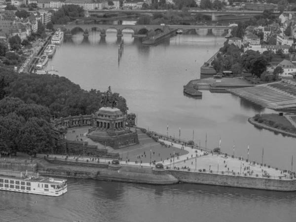 Stad Koblenz Aan Rivier Rhine — Stockfoto