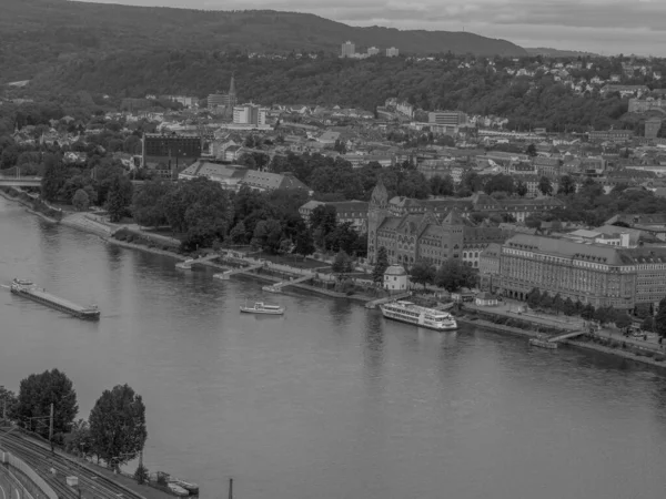 Koblenz Városa Folyami Orrszarvúnál — Stock Fotó