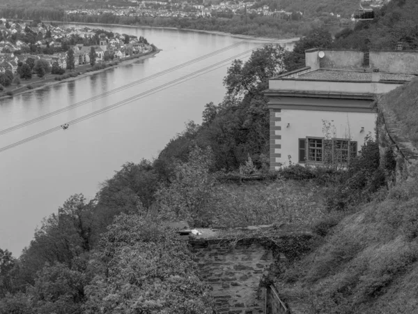 Staden Koblenz Vid Floden Rhine — Stockfoto