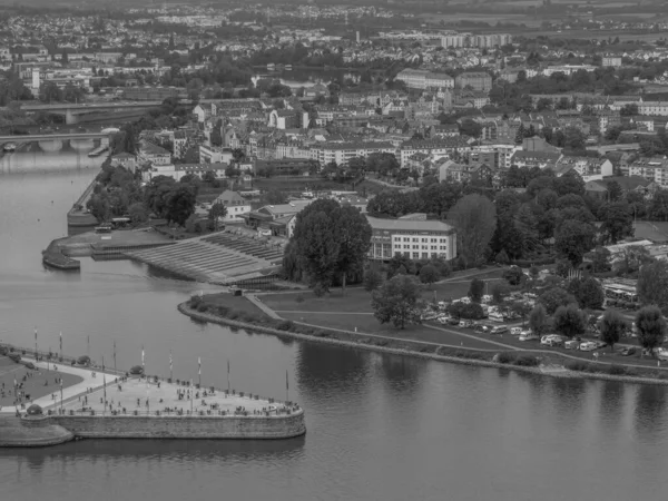 科布伦茨市位于莱茵河畔 — 图库照片
