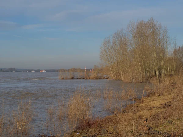 Річки Рейн Поблизу Wesel Німеччині — стокове фото