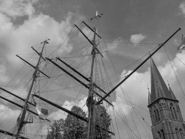 Stad Papenburg Aan Rivier Ems — Stockfoto