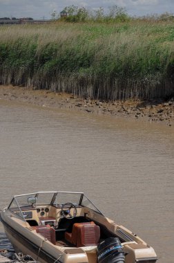 Weener ve nehir Alman Ostfriesland 'da.