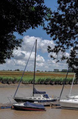 Weener ve nehir Alman Ostfriesland 'da.