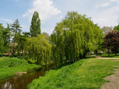 Almanya 'da Berkel nehrindeki eski evler