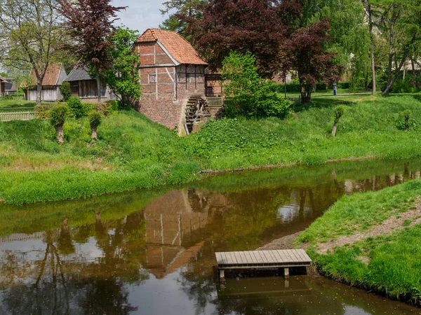 Alte Häuser Der Berkel Deutschland — Stockfoto