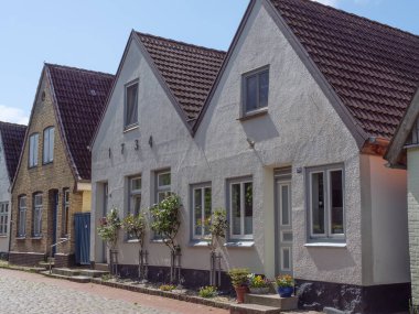 Almanya 'nın kuzeyinde Schleswig ve küçük balıkçı köyü Holm