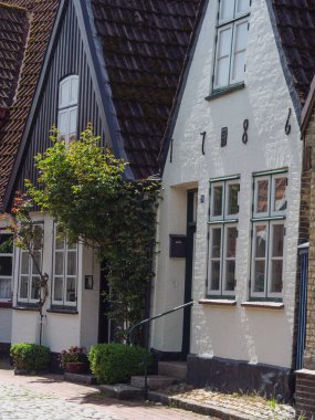 Almanya 'nın kuzeyinde Schleswig ve küçük balıkçı köyü Holm