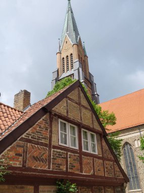 Almanya 'nın kuzeyinde Schleswig ve küçük balıkçı köyü Holm