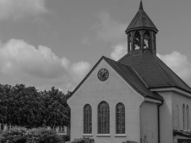 Almanya 'nın kuzeyinde Schleswig ve küçük balıkçı köyü Holm